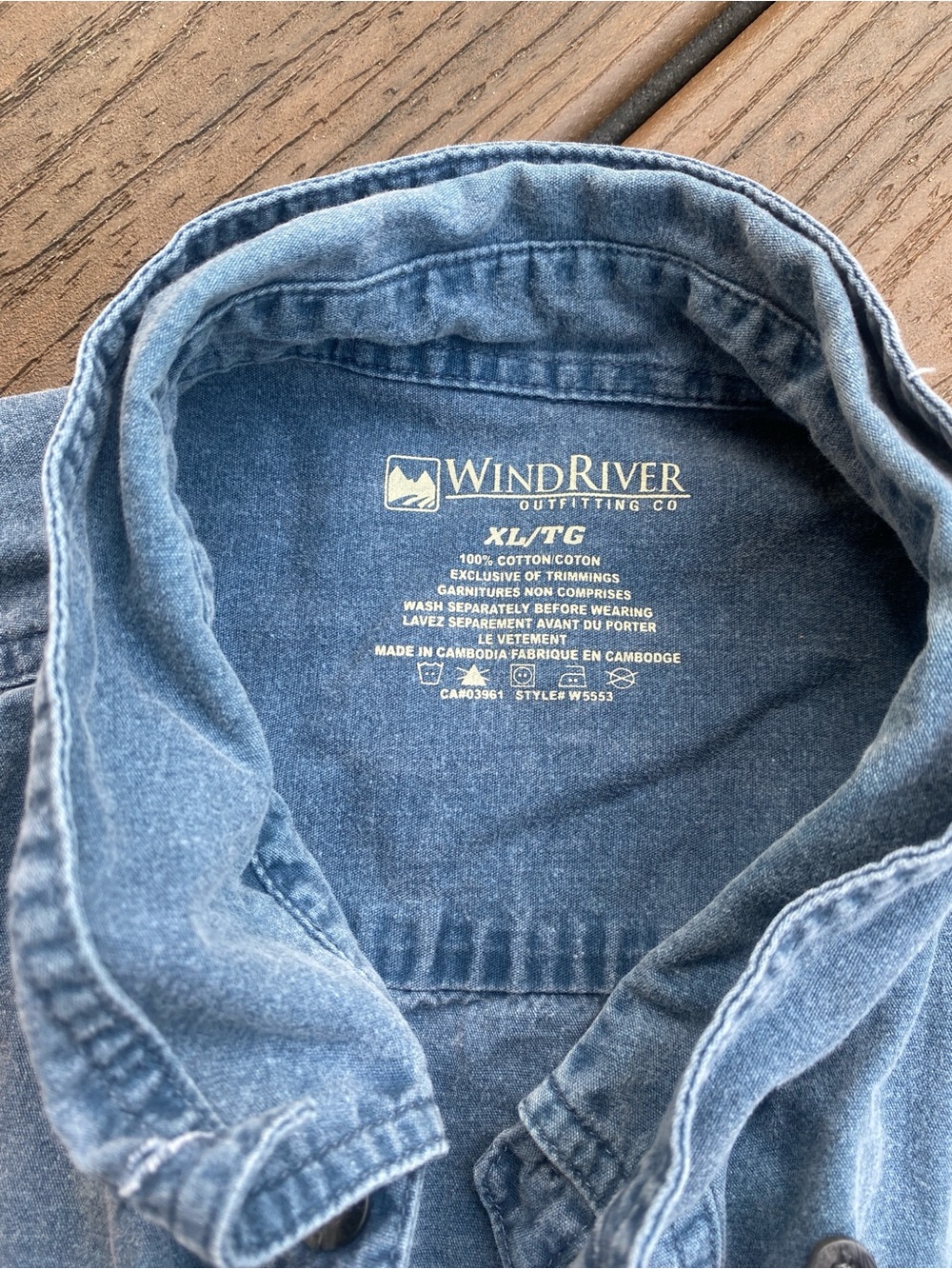 Blue denim Casual Button-Down Shirt - Picture 3 of 3